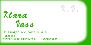klara vass business card
