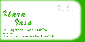 klara vass business card
